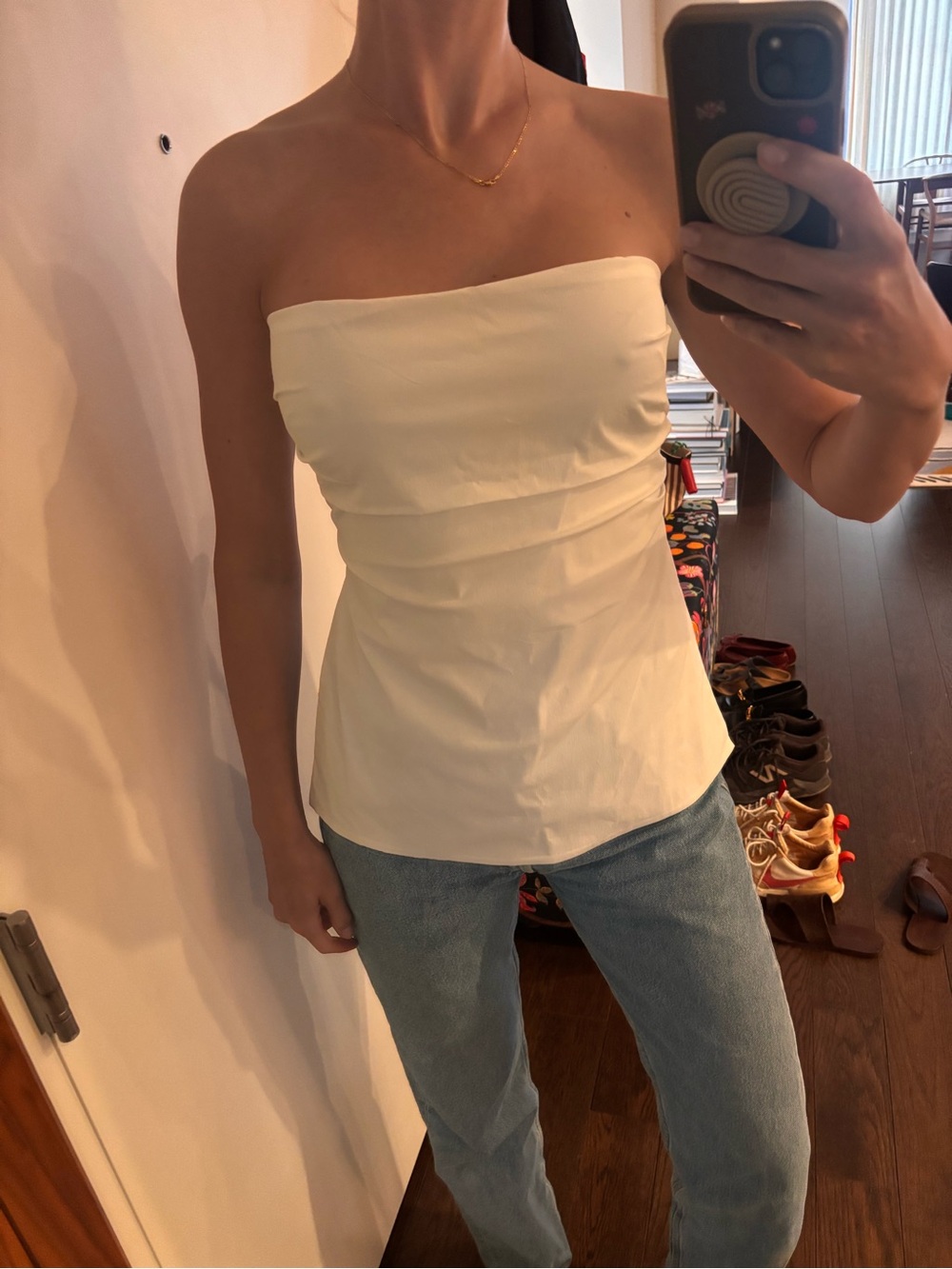 St. Agni White Strapless Tube Top